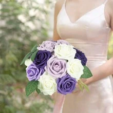 Fake Leaves For Roses Decorations, 10/15/20/25/30/50/80/100pcs Bulk Green Rose Leaves With Stems For DIY Wedding Bouquets Centerpieces Party Decorations Rose Vine Wreath Garlands Supplies
