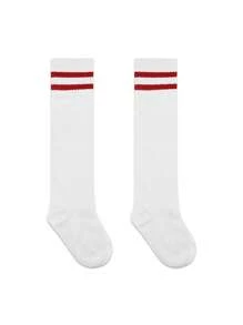 2-12 Years Old Kids Sports Socks, Baby Breathable Long Tube Socks, Boys Striped Football Socks, Suitable For Boys And Girls Outdoor Sports And Daily Wear - Red and White - View 2
