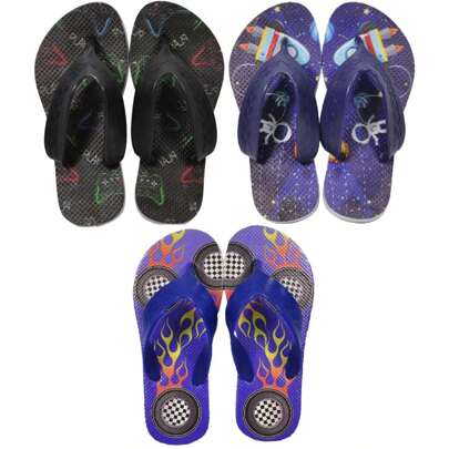 Kit 3 Chinelos Infantis Masculinos Criança Desenhos Confortável Leve