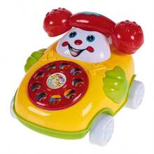 Telefone de Brinquedo para Bebê Com Música Telefone Carrinho a Corda Educacional e Desenvolvimento Infantil - Multicolorido - Visão 4