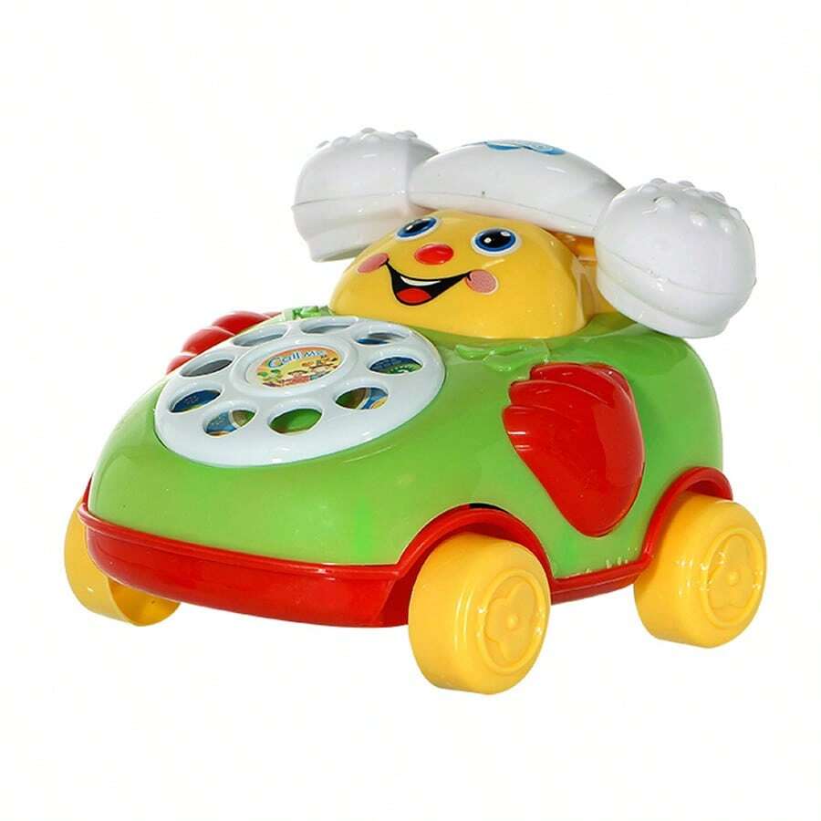 Telefone de Brinquedo para Bebê Com Música Telefone Carrinho a Corda Educacional e Desenvolvimento Infantil - Multicolorido - Visão 1