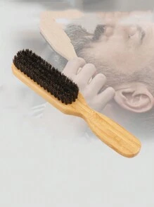 1 Bàn chải tạo kiểu râu và tóc cho nam với lông tre và lông lợn rừng, thích hợp sử dụng tại salon và gia đình, Bàn chải vệ sinh đa năng cho giày dép, tóc và sàn nhà, trở lại trường học, vật dụng thiết yếu khi đi du lịch, phụ kiện tóc cho nữ - Màu be - Xem 1