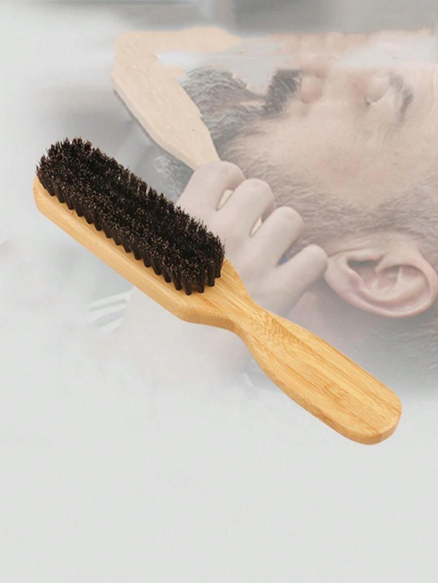 1 Bàn chải tạo kiểu râu và tóc cho nam với lông tre và lông lợn rừng, thích hợp sử dụng tại salon và gia đình, Bàn chải vệ sinh đa năng cho giày dép, tóc và sàn nhà, trở lại trường học, vật dụng thiết yếu khi đi du lịch, phụ kiện tóc cho nữ - Màu be - Xem 1