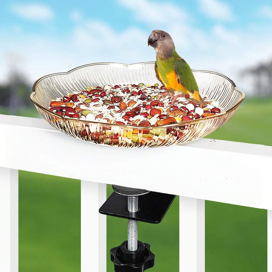 803 Glacier + Railing Bird Feeder New Bird Bath Outdoor Balcony Garden