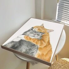 FajerminArt 1入組畫布海報印刷畫，貓咪擁抱戀愛藝術品，結婚週年紀念日、送給妻子的禮物、婚禮禮物、友誼禮物，牆壁裝飾，家居室內裝飾藝術品，無框 - 彩色 - 查看 4