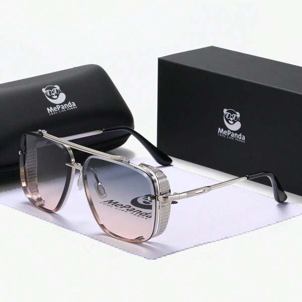 MePanda Square Metal Double-Beam Retro Personalized Fashion Glasses Shades Accessories Beach Accessories Glasses Shades Looks Street Style And Suit For Sweater Jacket Sweatshirt Hoodie Leather Pants And Cargo Pants For Summer Beach Vacation, Outdoor, Travel