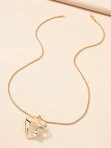 1pc New Arrival European And American Minimalist Versatile Pendant Necklace - Golden Heart - View 4