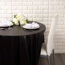 1 Pc Disposable Round Plastic White Tablecloths, 84''/213 Cm Large Table Covers, Suitable For Parties, Weddings, Christmas And Other Events - 84 Inches / 213 cm - View 5