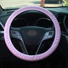 10 Pieces Pink Steering Wheel Cover For Women, Cute Car Accessories Set With Seat Belt Shoulder Pads Cup Holders - Pink - View 2