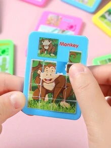 1 set Juguetes de rompecabezas de dibujos animados de animales lindos - Regalos de fiesta de cumpleaños, premios, relleno de piñata, cajita de tesoros (colores aleatorios)
