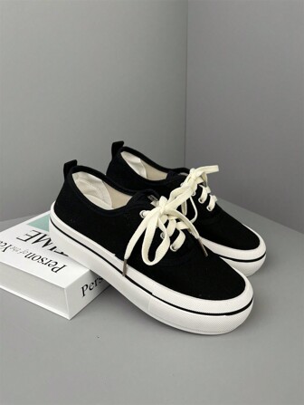 Women Canvas Shoes Casual Shoes Versatile Fashion Sneakers Breathable Slimming Brand-Designed Shoes Non-Slip Increased Thick-Soled Shoes