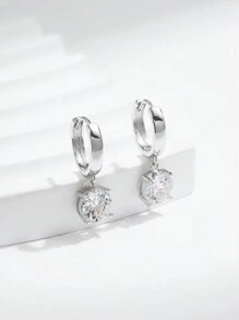 MODIAN 925 Sterling Silver 1.0ct/0.5ct D Color Moissanite Hoop Earrings, Lab Grown Diamond, Exquisite Jewelry Gift For Women Wedding - Silver - View 7
