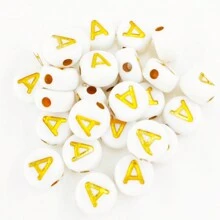 100pcs Round Acrylic Beads With Alphabet & Numbers & Heart Shape For Diy Jewelry Making Necklace & Bracelet (7x4mm) - 4*7mm Beads - View 26