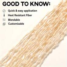 1 包 12 根蝴蝶辫金发 36 英寸预环钩针做旧蝴蝶辫钩针辫子柔软凌乱蝴蝶辫钩针发饰女士做旧辫接发母亲节礼物 - 金色 - 查看 2