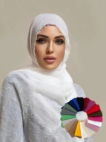 1pc Women Solid Color Bandana Scarf Silk Shawl Headband Scarf For Daily Wear, Music Festival, Beach Towel, Hairband, Headwear, Clothing Accessory Pack - Multicolor - View 1