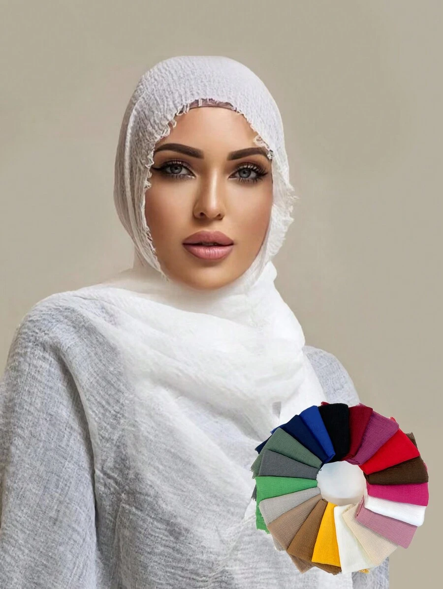 1pc Women Solid Color Bandana Scarf Silk Shawl Headband Scarf For Daily Wear, Music Festival, Beach Towel, Hairband, Headwear, Clothing Accessory Pack - Multicolor - View 1