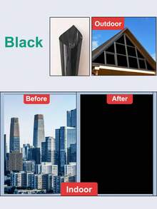 Película de vidrio de protección solar aislante térmico para ventana, perspectiva unidireccional, anti-mirón, sombrilla para el sol, pegatina de vidrio anti-bloqueo de luz para balcón. - Negro - Ver 3