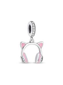 Colgante con forma de clave de sol, piano y auriculares plateado en estilo amante de la música, adecuado para hacer pulseras, collares DIY, regalo para festivales, cumpleaños y San Valentín