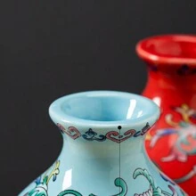 Chinese-Style Blue And White Porcelain, Art Collectible, Suitable For Home Decoration, Bookshelf Display. Vase Room Decor Flower Vase Glass Vase - Multicolor - View 4