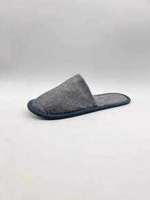 Hotel Guest Room Disposable Linen Slippers, Home Use Disposable Slippers For Homestay - Grey - View 2