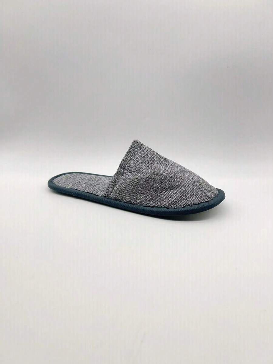 Hotel Guest Room Disposable Linen Slippers, Home Use Disposable Slippers For Homestay - Grey - View 1