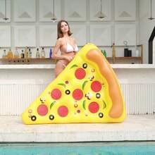 180cm PVC Inflatable Pizza Slice Floating Bed Raft Swimming Ring Air Mattress Float Row Adult Swimming Pool Water Toy Swim Beach - Yellow - View 8