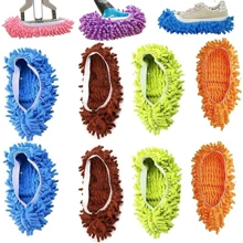 2pcs Mop Slippers Shoes Cover Dust Duster Slippers Foot Socks Hair Cleaners Sweeping Microfiber Mop Cleaning Floor House Office Bathrron Kitchen Washable Reusable,Garden Tools