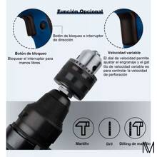 Rotomartillo Cincelador Multifuncional Perforador - Negro - Ver 7