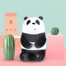 Miniso We Bare Bears-Lovely Sitting Plush Toy(Ice Bear) - Black and White - View 2