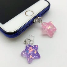 Tappo antipolvere a stella glitterata in resina compatibile con porta telefono di stile Apple per evitare la polvere