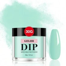 GELHR 30克浸泡粉-春季馬卡龍顏色奶油綠浸泡粉，浸泡美甲持久，家用美甲沙龍美甲DIY - 綠色 - 查看 2