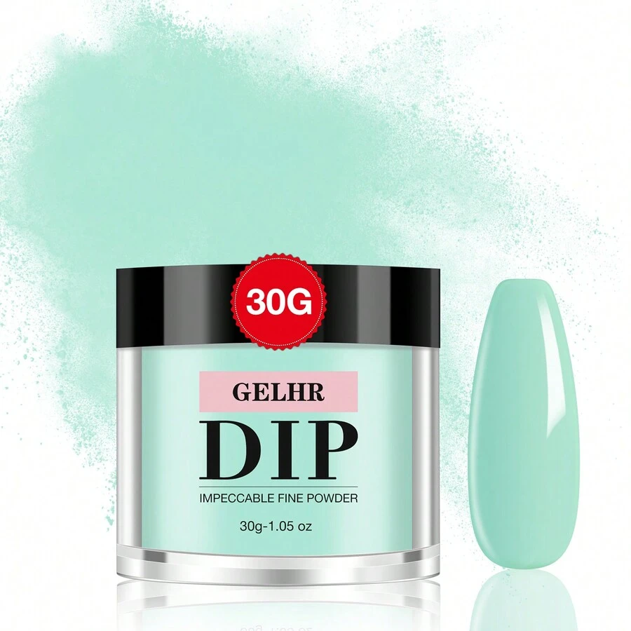 GELHR 30克浸泡粉-春季馬卡龍顏色奶油綠浸泡粉，浸泡美甲持久，家用美甲沙龍美甲DIY