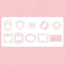 30片裝簡約創意浮雕印刷便條紙材料，DIY裝飾拼貼手工藝材料，個性化相簿學校文具 - 粉色 - 查看 10