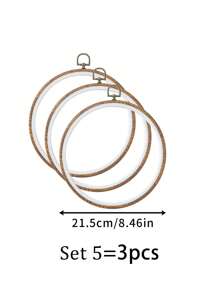 Một bộ Của 3pcs Tròn Nâu Retro Phong cách cung điện DIY Khâu chéo Thêu Bộ dụng cụ , ABS Và Vật liệu PVC , Hạt gỗ Bắt chước Thiết kế Với Kim loại Cái móc Đối với Bền vửng Và 7 Kích thước Tùy chọn , Cũng có thể sử dụng Như Khung tranh Đồ trang trí , Với 16 Kim Đã Bao gồm Đối với Thêu Hoặc Vật dụng trong nhà Sử dụng - màu nâu - Xem 16