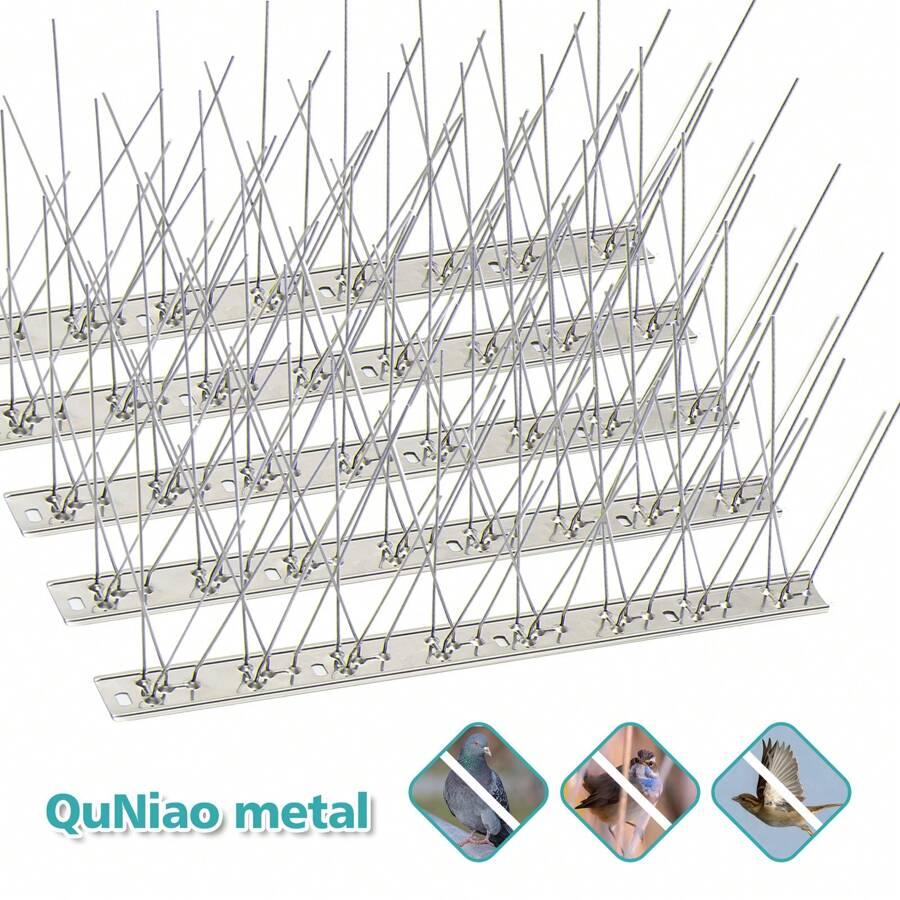 10入組鳥釘鴿釘防鳥釘鳥防禦器不銹鋼鳥釘旋轉器，10.6英尺適用於鴿子和其他小鳥 - 銀色 - 查看 1
