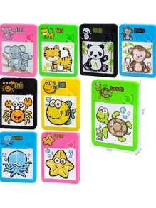 1 set Juguetes de rompecabezas de dibujos animados de animales lindos - Regalos de fiesta de cumpleaños, premios, relleno de piñata, cajita de tesoros (colores aleatorios)
