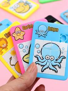 1 set Juguetes de rompecabezas de dibujos animados de animales lindos - Regalos de fiesta de cumpleaños, premios, relleno de piñata, cajita de tesoros (colores aleatorios)