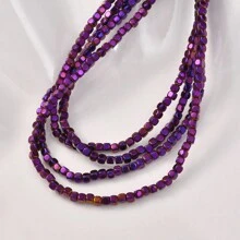 135 peças de Contas Quadradas de Hematita Eletrochapeadas de 3 * 3mm, Material de DIY com Pedras Pretas para Pulseiras, Tornozeleiras, Colaretas e Brincos Femininos, Acessórios de Jóias