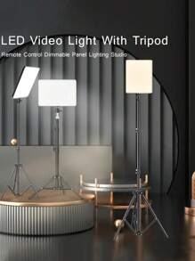 1 pieza Luz de anillo para selfie de tableta de 10 pulgadas con trípode ajustable y temperatura de color, adecuada para iluminación de transmisión en vivo, iluminación de fotografía al aire libre - Negro - Ver 3