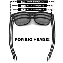 MAXJULI Polarized XL/XXL Sunglasses For Big Heads Men And Women,UV Protection Rectangular Sun Glasses 8806 - Black/Gray+Black/Gray - View 4