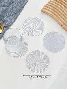 6-24pcs Gold Hollow Round PVC Coasters, Waterproof, Washable, Easy To Clean, Anti-Slip, Suitable For Dining Table, Glasses, Holidays, Weddings, Parties, Festivals - Size(3.94in Round) - View 5