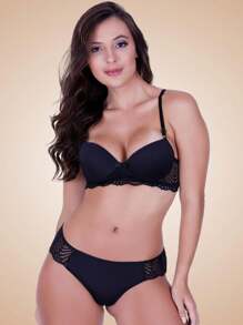 Women Bra & Panty Sets - 黑色 - 查看 1