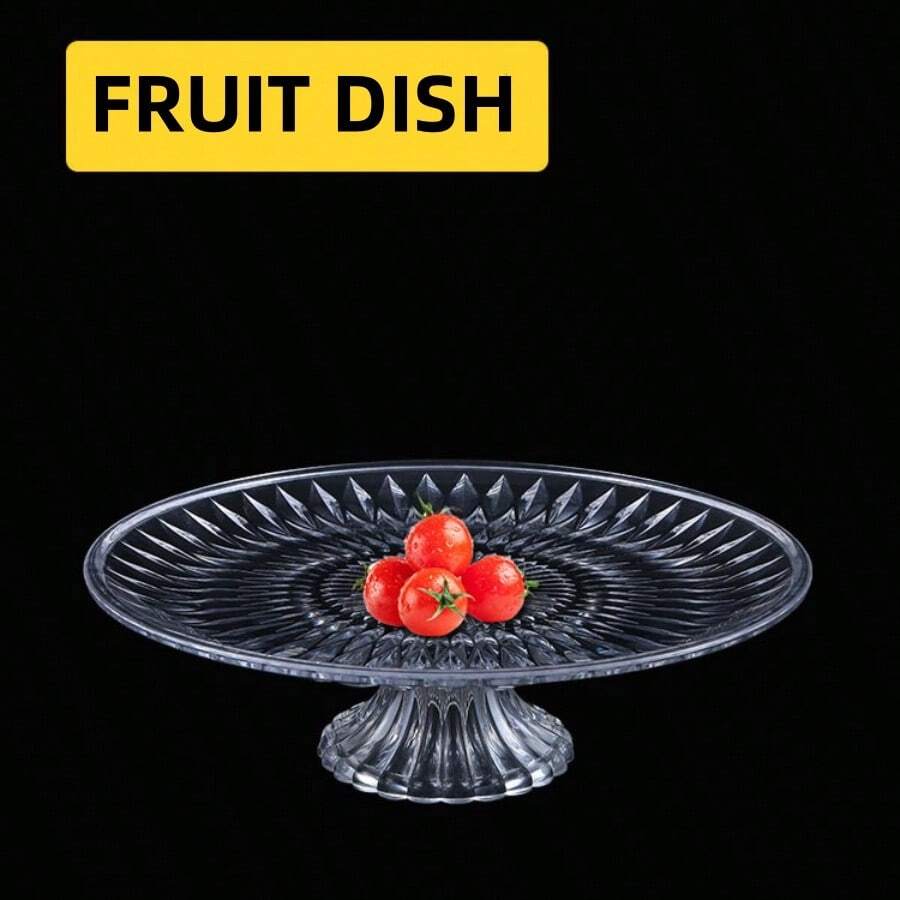 1 peça Bandeja de Servir Transparente em Acrílico Plástico para Lanches, Frutas Secas e Sobremesas - Multicolorido - Ver 1