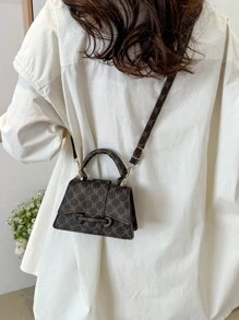 2026 New High-Quality Lipstick Case, Mini Square Bag, New Solid Color Versatile Handbag, Women Purse - Coffee Brown - View 8