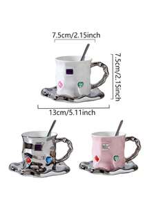 1 Bộ Cốc Đá Quý Đám Đông Nhỏ Cốc Cà Phê Nguyên Bản Cốc Tiệc Gia Đình Cốc Nước Gốm Cốc Cà Phê, Cốc Và Đĩa, Tách Trà, Cốc Nước, Bộ Đồ Uống Mùa Hè Mùa Đông, Quà Tặng Sinh Nhật Trang Trí Nội Thất Trang Trí Phòng - Cúp bạc (cốc đơn) - Xem 5