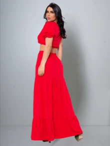 Women Two-Piece Outfits - Đỏ - Xem 4