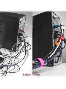 10入組/50入組可重複使用的捆綁帶- 電纜綁帶線線整理器，用於筆記本電腦，個人電腦，電視，手機附件的電線固定和管理 - 180mm/7inch - 查看 6