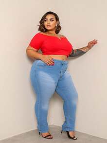Plus Size Pants - Màu xanh nhạt - Xem 3