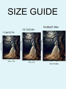 Un cartel de arte gótico vintage, cartel de pinturas al óleo romántico con vista trasera de chica, cartel de Halloween, decoración de festival de arte de pared para dormitorio sala de estar estudio oficina restaurante, decoración de habitaciones, pintura de lienzo de decoración de hogar, sin marco. - Multicolor - Ver 5