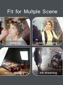 10 Inch Square Fill Light Photography Live Beauty Light With Retractable Floor Stand - Adjustable And Portable Lighting For Professional Photos And Videos - Black - View 8